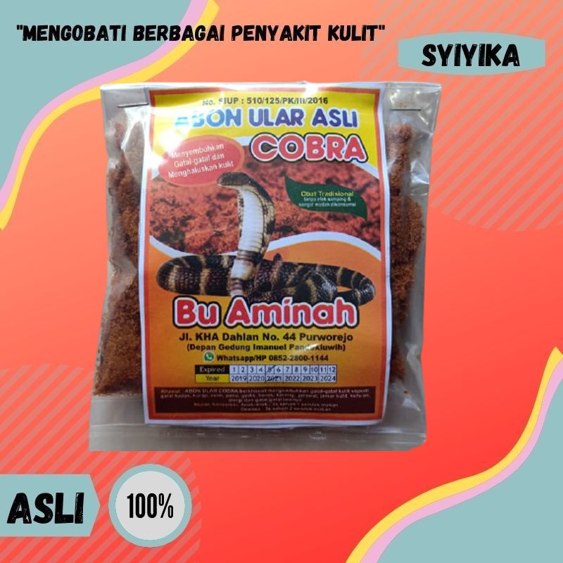 

ABON ULAR COBRA KOBRA 50GR ASLI 100% ORIGINAL ABON ULAR IBU AMINAH OBAT TRADISIONAL HERBAL SUPLEMEN MAKANAN