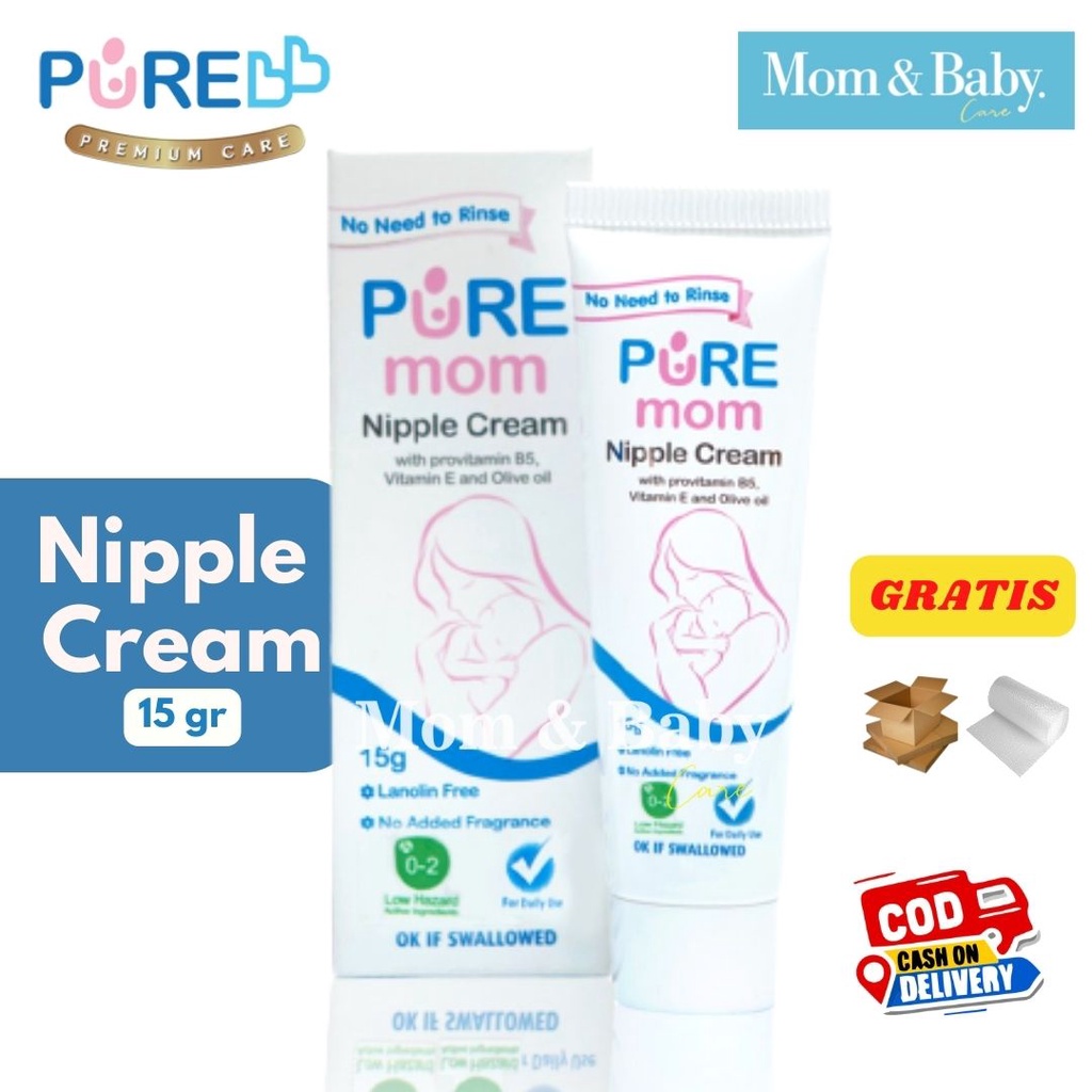 Pure Mom Nipple Cream 15gr / Nipple Cream Pure Baby / Krim Puting Susu PureBB Kids