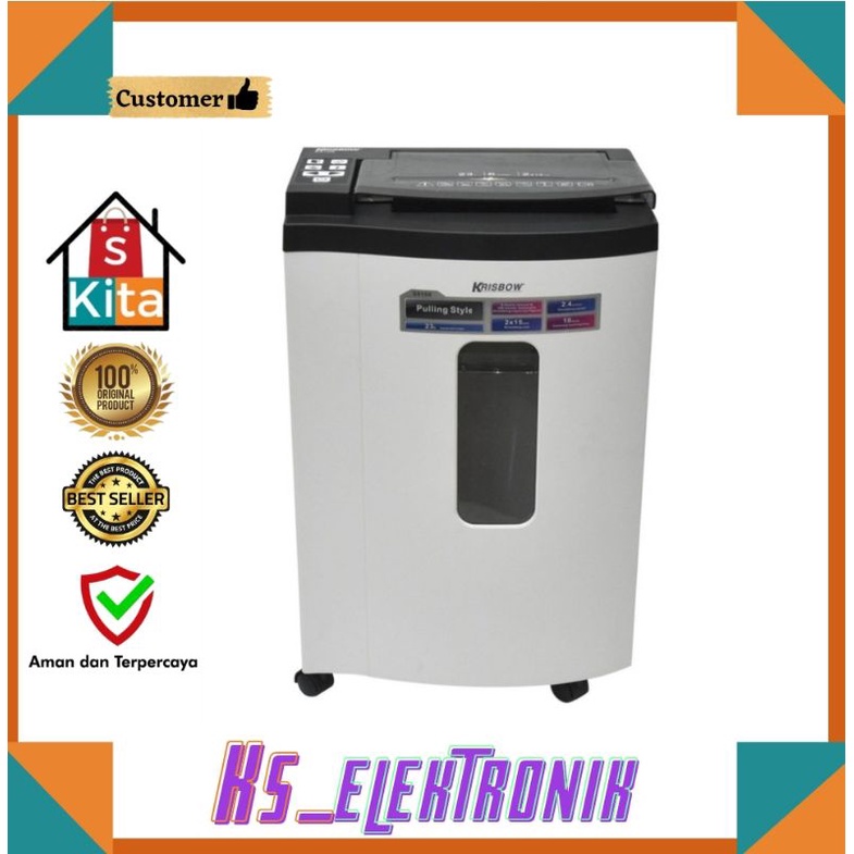 Mesin penghancur kertas Krisbow S8106 /paper Shredder micro cut putih