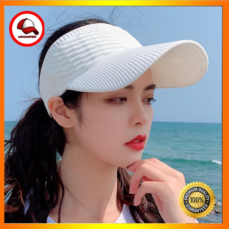Topi Visor Tennis Wanita Bahan Rajut Impor Korea Topi Golf Wanita Polos Kualitas Import Korea
