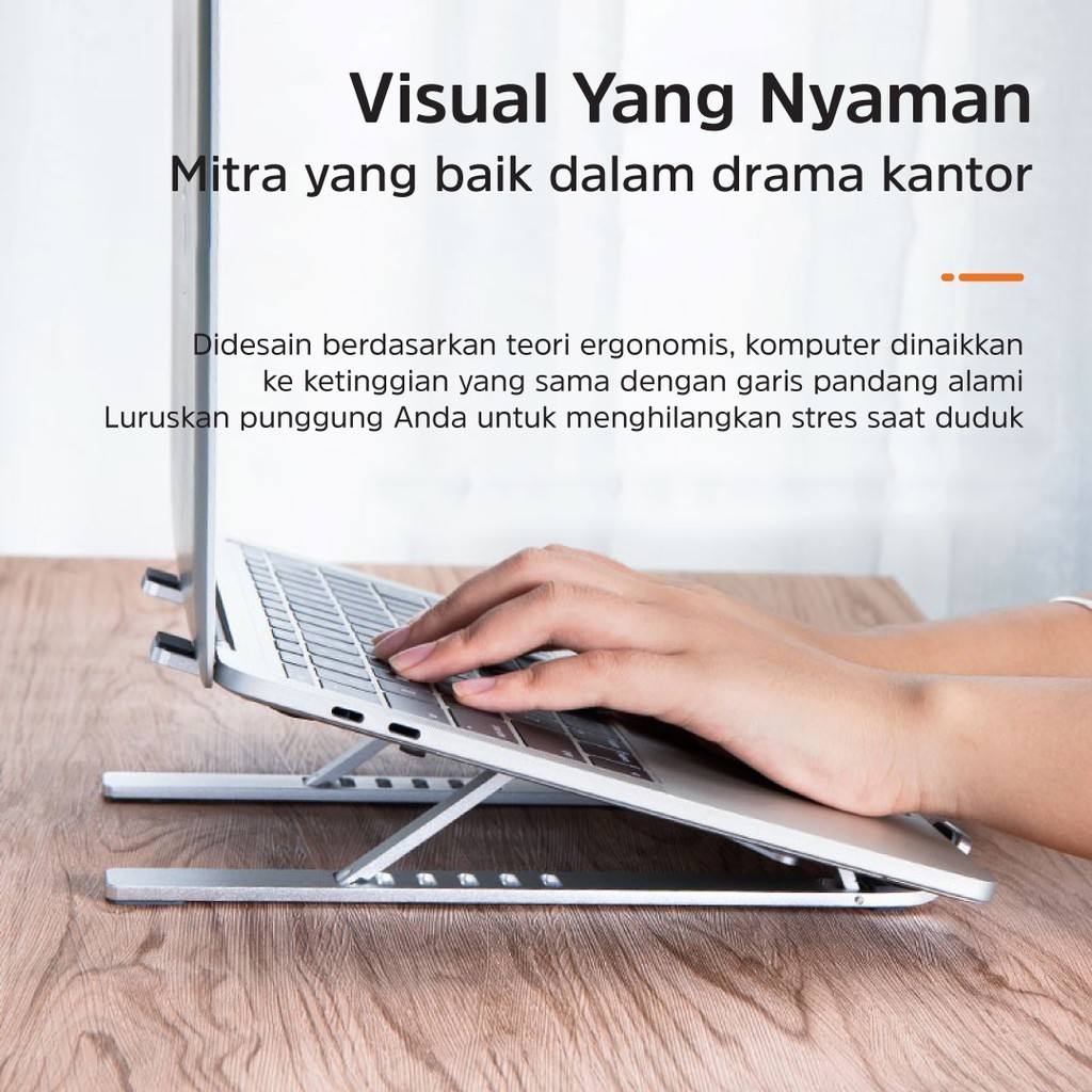 Stand Laptop Lipat Adjustable Anti Slip 6 Speed Macbook Tablet Holder Multifungsi