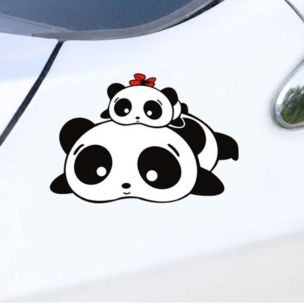 LANFY Panda Stiker Mobil Lucu Tahan Air Aksesoris Styling Mobil Stiker Hias Goresan Mobil Memblokir Pintu Mobil Body Dekorasi