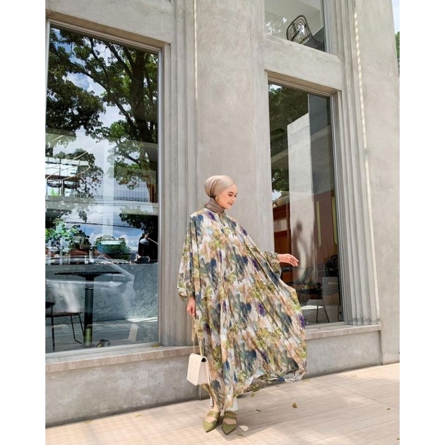 MERIEN KAFTAN DRESS IN OLIVE ITS INTALICIOUS(SIAP KIRIM)