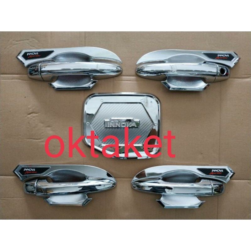 paket outer handle tank cover new innova 2020 2021 facelift venturer hitam chrome