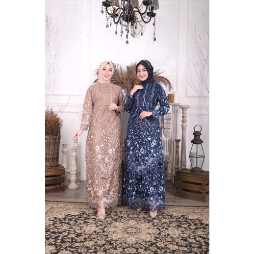 Gamis Tingkat Twotone Modern / Gamis Wanita Modern / Gamis Dress Busana Muslimah / Baju Gamis Modern