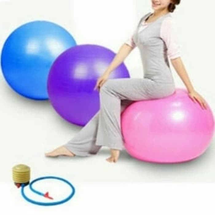 GYM BALL BOLA YOGA BOLA 65CM Senam FITNESS FREE POMPA Angin Siap pakai