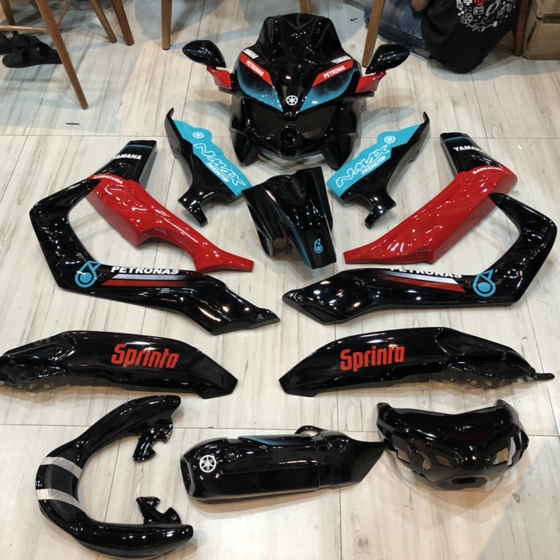 Full Set Komplit Body Predator Yamaha All New Nmax 2020 Hitam Petronas