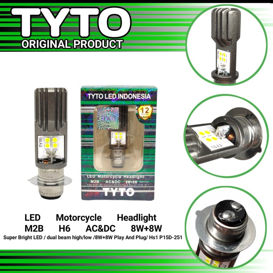 Lampu TYTO M2B Depan Lampu Utama Led AC DC TYTO Motor Bebek dan Matic
