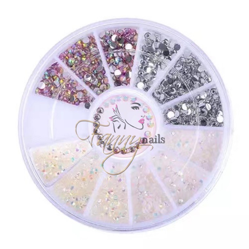 NAIL WHEEL ACC CRYSTAL AB RHINESTONE NAIL ART MIX COLOR / mutiara nail acc swarovski