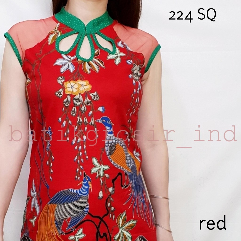 DRESS 224SQ DRESS BATIK  PESTA EDISI  IMLEK  WARNA MERAH 