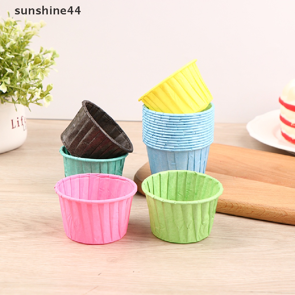 Sunshine 50Pcs Kertas Cupcake / Muffin Tahan Panas Anti Minyak