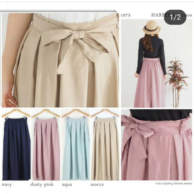 Ribbon flowy skirt FREE HIJAB