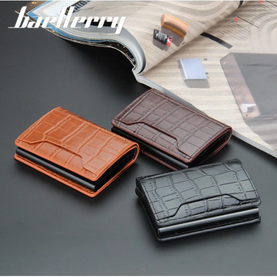 Baellerry Original RFID Anti Theft Card Dompet Kartu Kulit BLY035