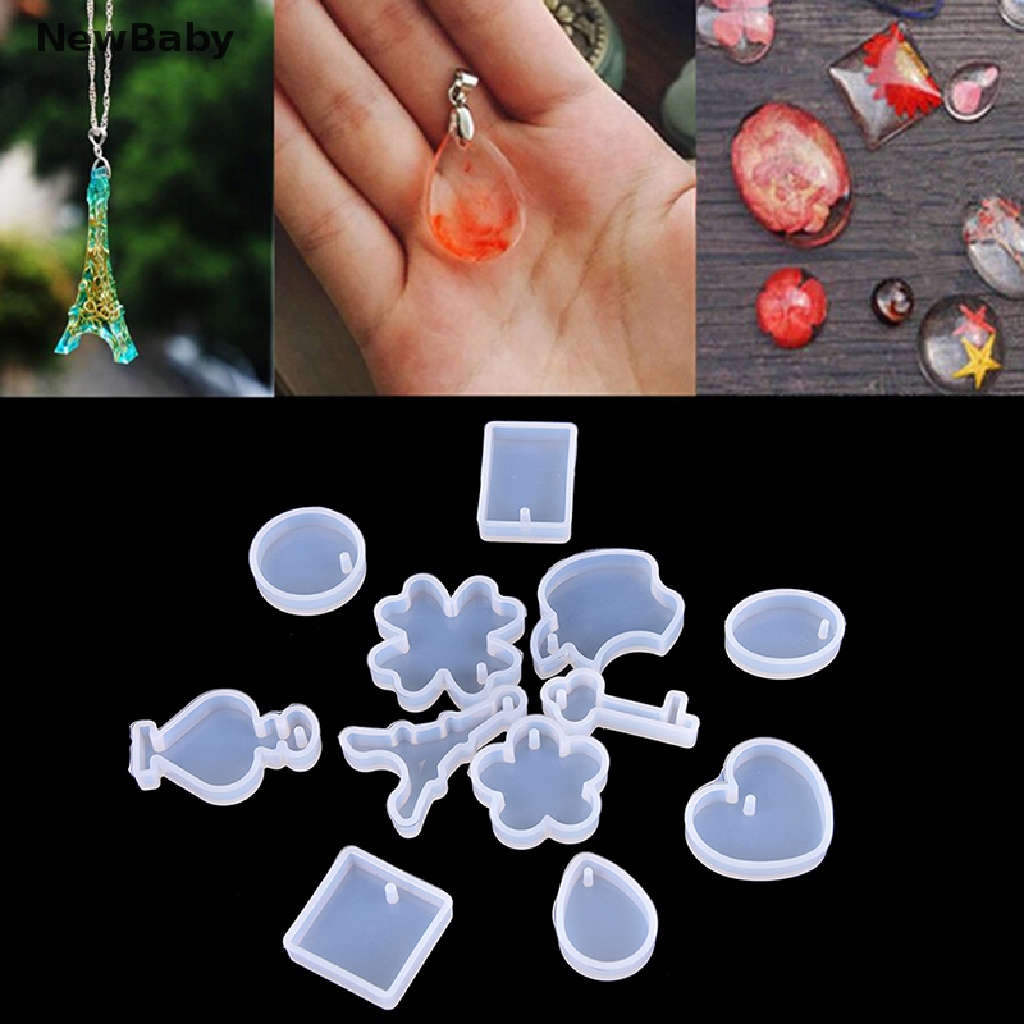 NewBaby 12Pcs/set Holes Key Waterdrop Silicon Mold Mould Resin Jewelry Making DIY Craft ID
