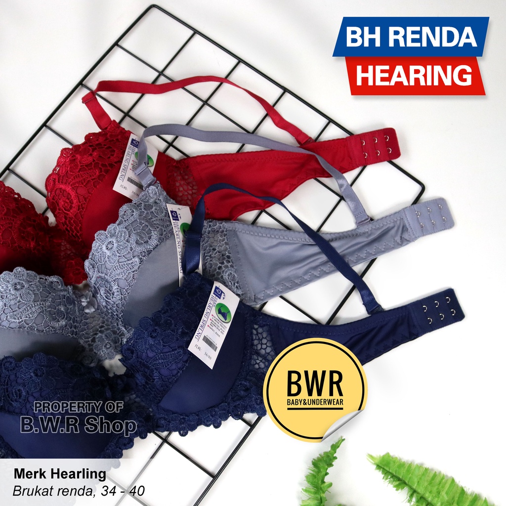 BH HEARING 313 | Bra Renda Busa Kawat | Bra Wanita Renda Kancing Dua | HEARING SPRING