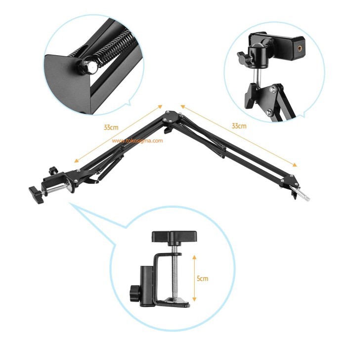 Overhead VIDEO Stand Boom Arm Kamera Mirrorless HP JEPIT MEJA Flat Lay