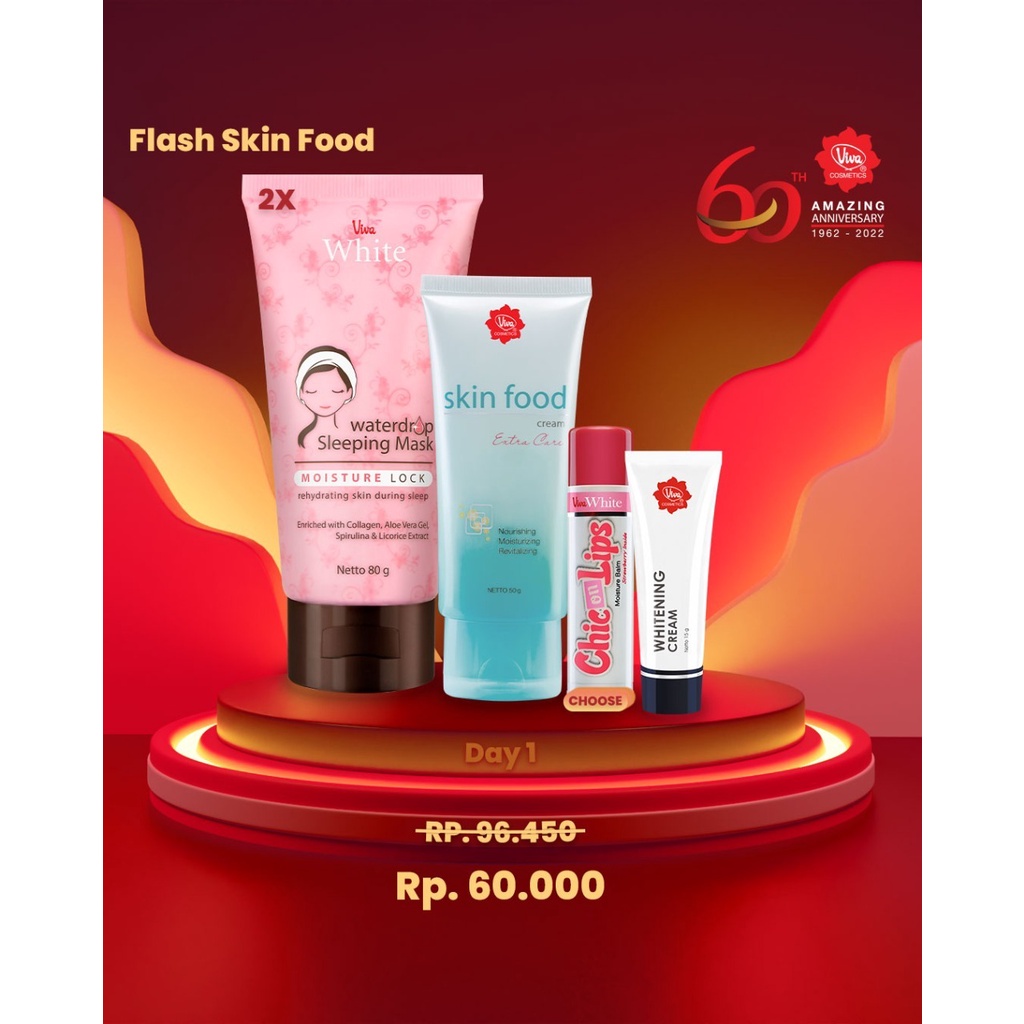 Paket Sleeping Mask , SkinFood , Chic on lip , Whitening cream