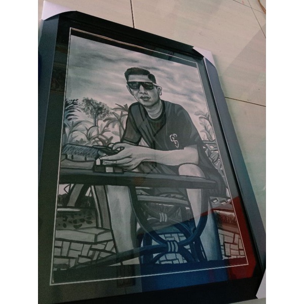 Lukisan Wajah Hitam Putih Murahh