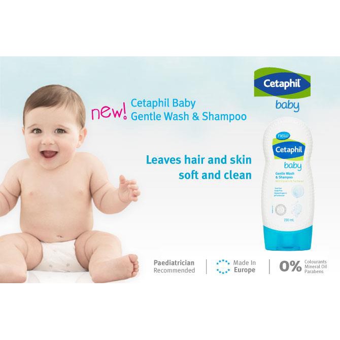 ❤ BELIA ❤ Cetaphil Baby Gentle Wash &amp; Shampoo (Hair &amp; Body) Sabun dan Sampo Bayi 230 | 400 Pump