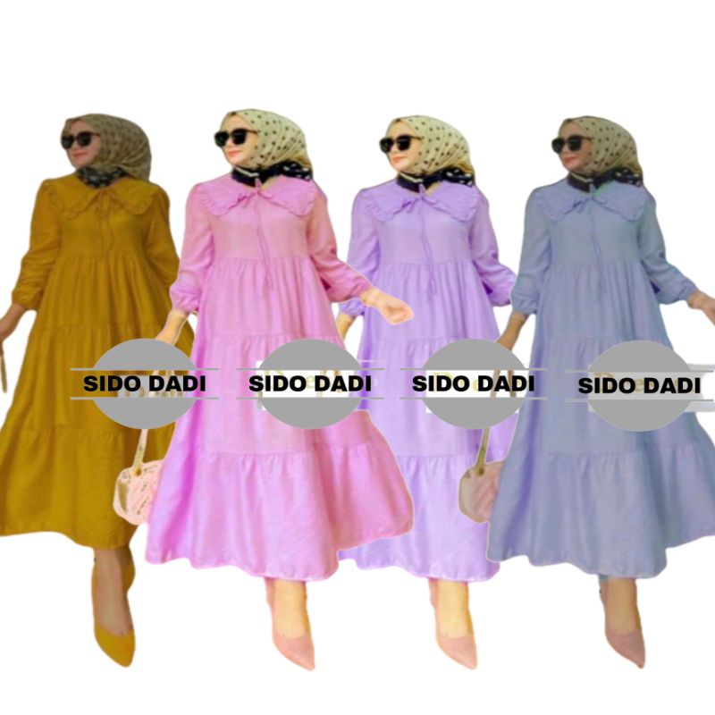 midi dress terbaru kekinian rayon premium resliting depan busui ld110 korean style