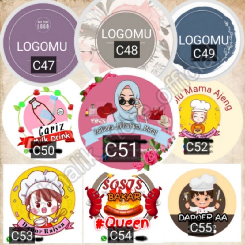 

{ Almalik_store_official } CETAK STIKER LOGO OLSHOP / CETAK STICKER CROMO LABEL BULAT LABEL NAMA LABEL MAKANAN TOPLES KUE