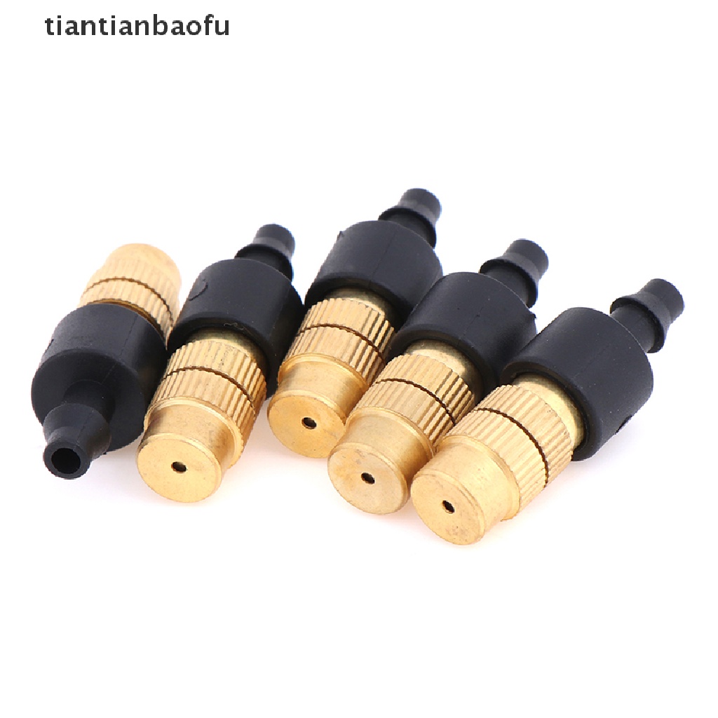 [tiantianbaofu] 5Pcs Copper Misting Fog Cooling Nozzles Atomizing Sprayers For 4/7mm Hose Boutique