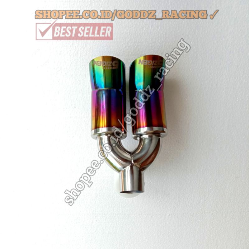 Knalpot Mobil Racing 5Zigen Zigen Cabang Pelaangi Stainless