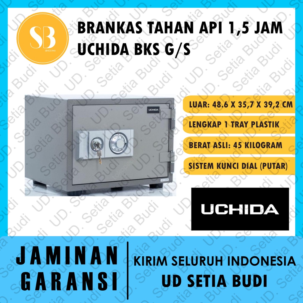 Brankas Tahan Api Non-Alarm UCHIDA BKS Emas / Abu