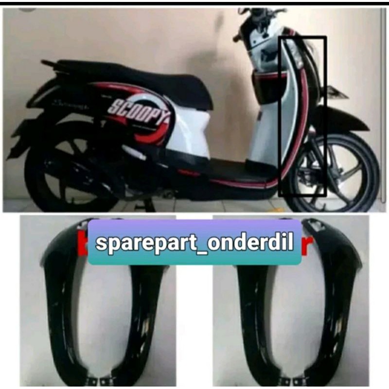 sayap body samping hitam honda scoopy fi 2014-2016