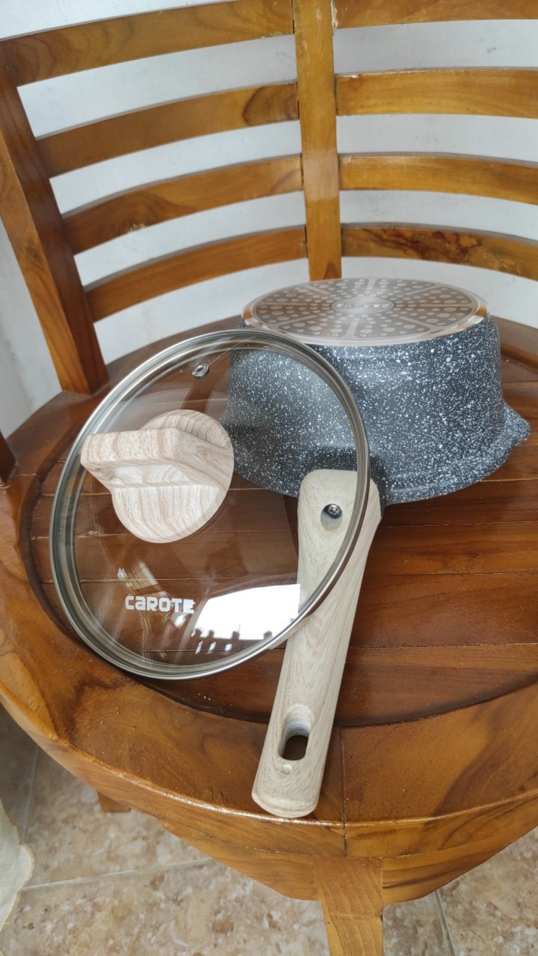 Carote Essential Woody Panci Susu Anti Lengket 16/18cm  Lengkap Dengan Tutup