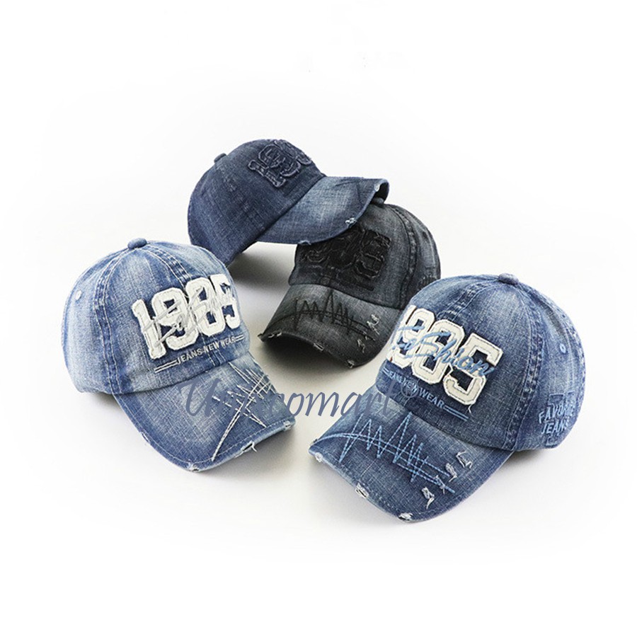 Topi Baseball JAMONT 1985 Fashion Jeans Hat Casual Sport Pria Wanita