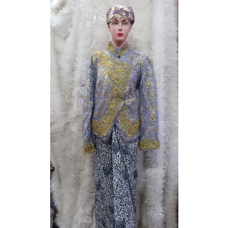 Baju Adat Jawa Dewasa Couple Limited Edition Cewe Cowo Biru Ungu Murah Premium