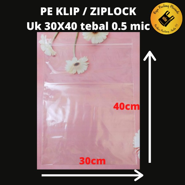 PLASTIK KLIP CETIK 30X40 isi 100/pack / plastik baju / plastik zipper / plastik ziplock