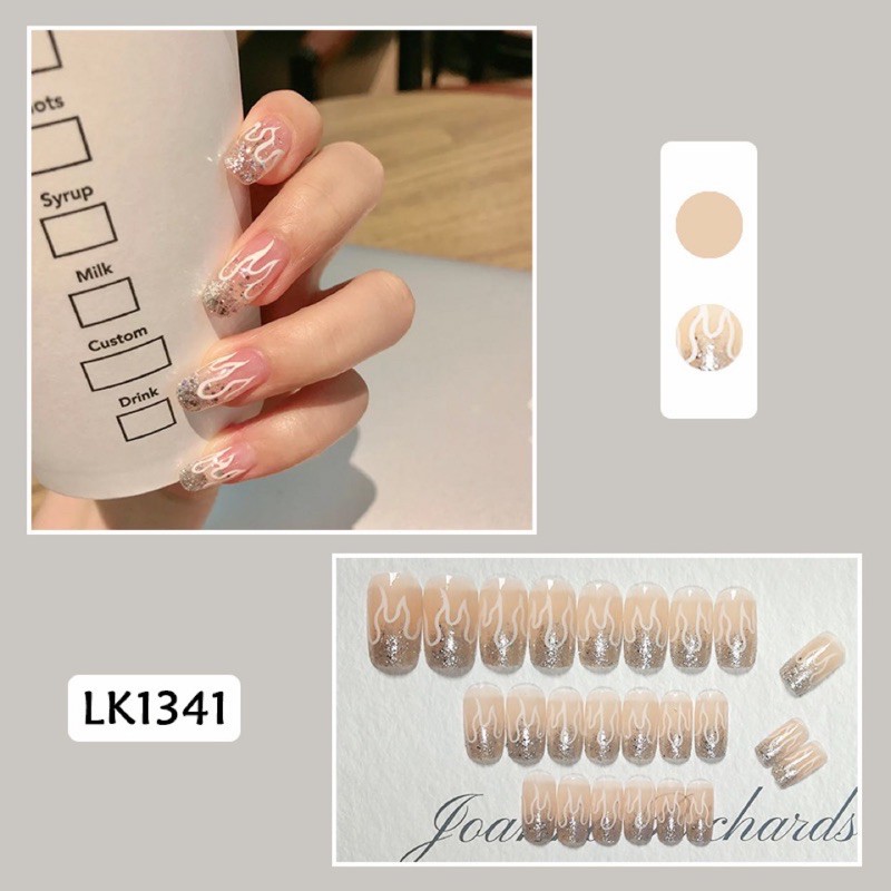 Flame ombre glitter nails kuku palsu gliter Fake nails kupal ombre nail