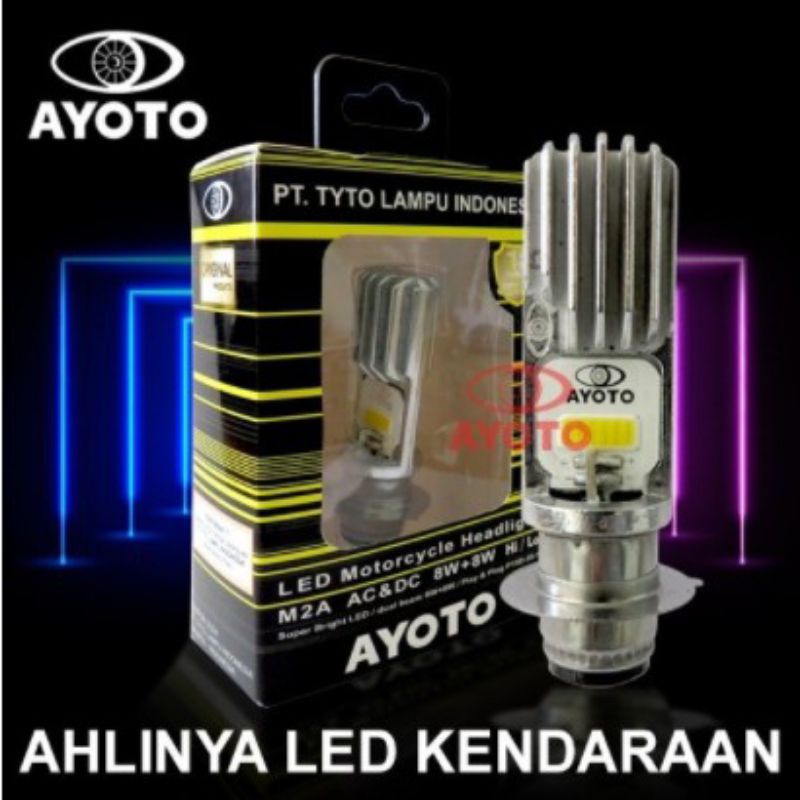 Lampu Depan LED Motor AYOTO M2A H6 AC DC Motor Matic Bebek RX King Satria FU