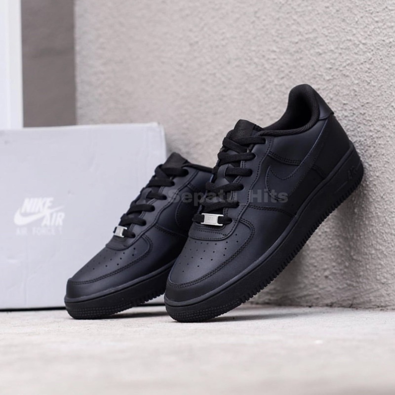 MAN &amp; LEDIES SEPATU WANITA DAN PRIA FULL BLACK HITAM POLOS SEPATU SNEAKERS WANITA DAN PRIA SEPATU SNEAKERS ANAK LAKI LAKI DAN PEREMPUAN NK3 A1R FORC3 ONE 1 SEPATU KASUAL SEPATU