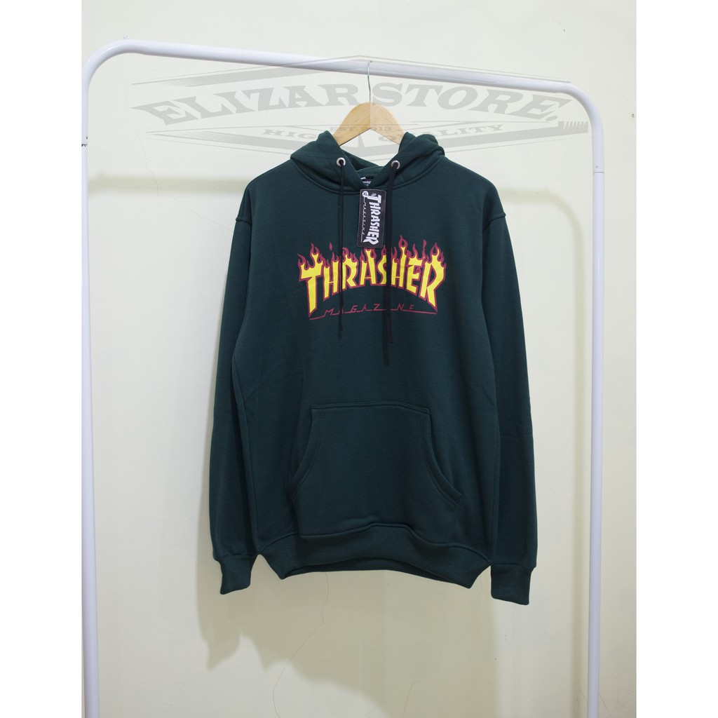 thrasher hoodie ijo botol