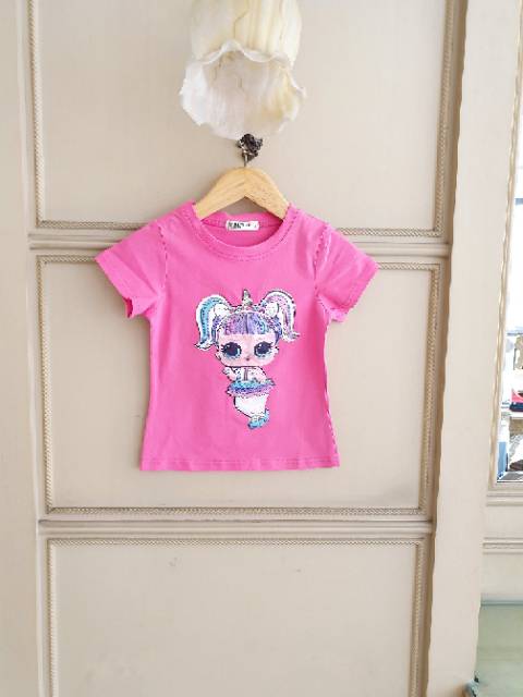 81164-66 KAOS LAMPU LOL LED UNICORN / KAOS LOL ANAK IMPORT TEBAL MURAH MERAH HITAM PUTIH