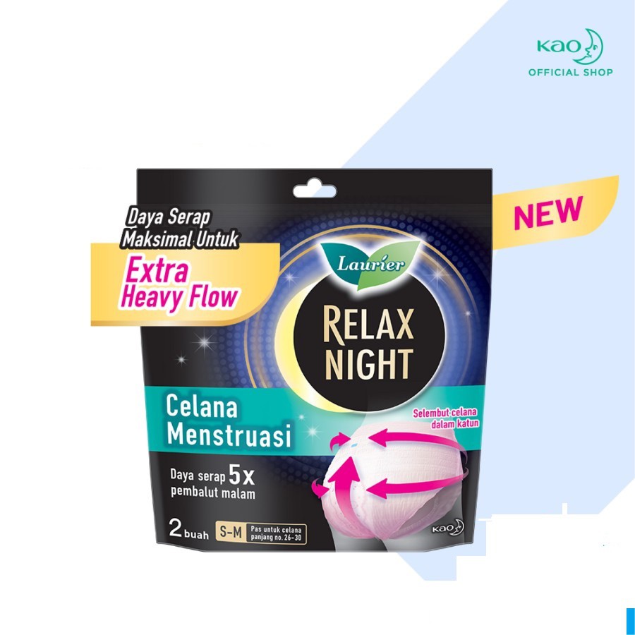 Laurier Relax Night Celana Menstruasi Pembalut Wanita Size S-M