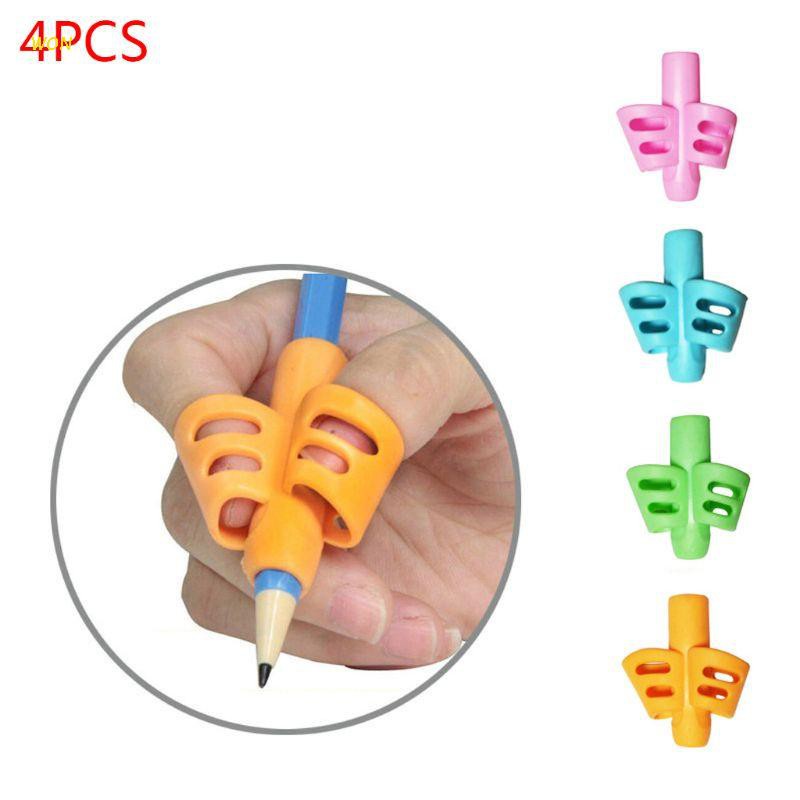 4x Soft Silicone Pencil Grip Kids Child Handwriting Aid Rubber Pen Topper New. 