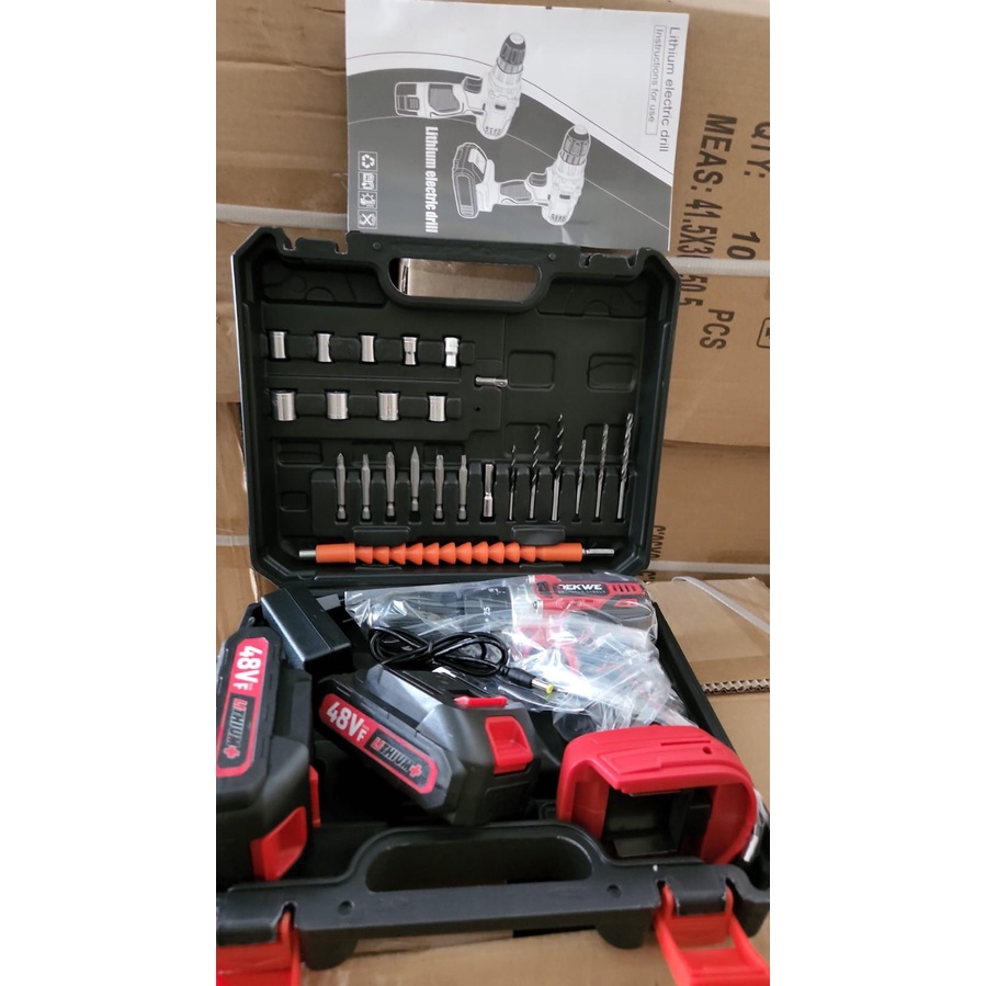 DEKWE DK 1048 Cordless impact drill 48V Mesin bor beton besi kayu 48V