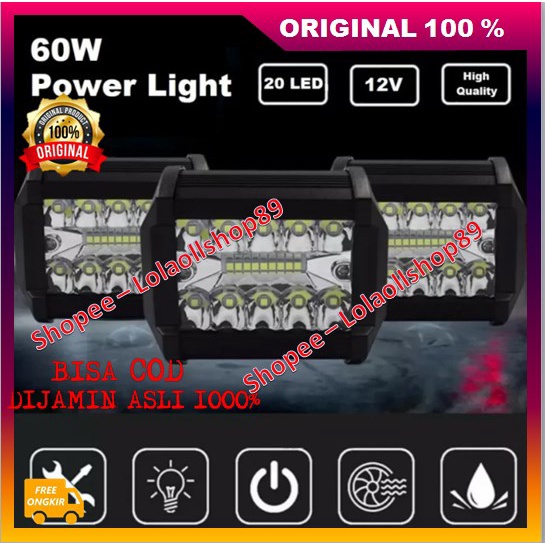 Lampu Sorot 20 Led Lampu Tembak Sorot Touring Offroad LED Motor Mobil 20 Led 100% ASLI ORIGINAL