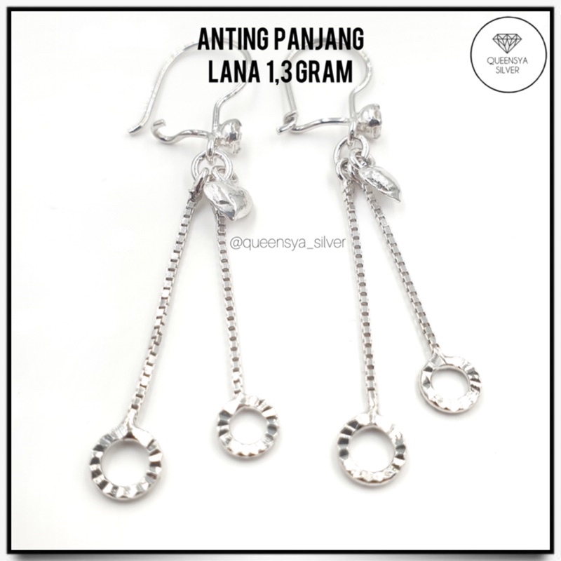 Anting Perak Korea Desi Model Panjang Wanita Asli Silver 925 Lapis Mas Putih Aksesoris Fashion Korea