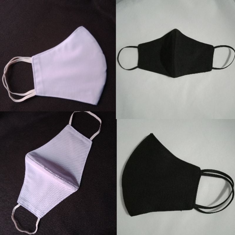 masker kain katun 3 play, hitam dan putih, masker duckbill, masker waterproof