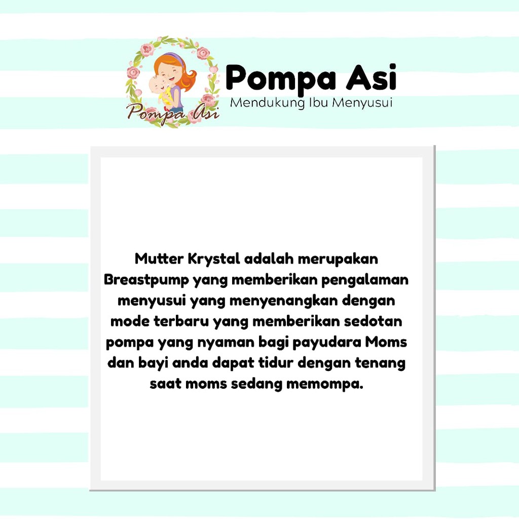 Alat Sedot Pompa Asi Mutter Krystal Breast Pump Original Kualitas Premium By Mallpompaasi