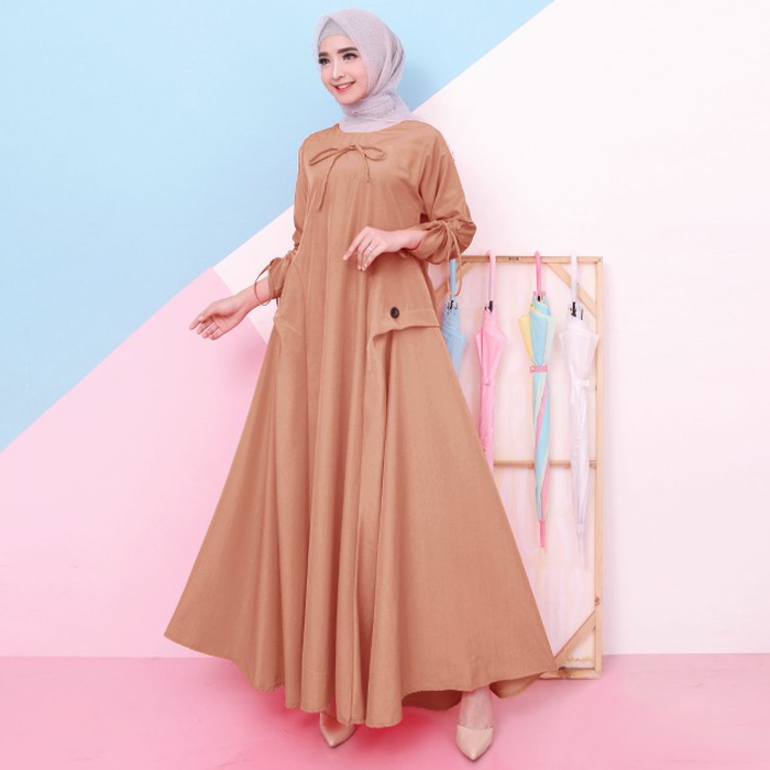 Termurah terlaris di shopee Harnis gamis syari baju muslim misbie misbi pakaian wanita murah AWDF212