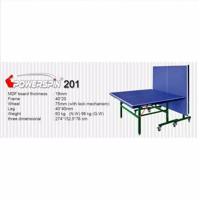 PROMO MEJA PINGPONG PIMPONG TABLE TENNIS POWER SPIN 201 100% ORIGINAL