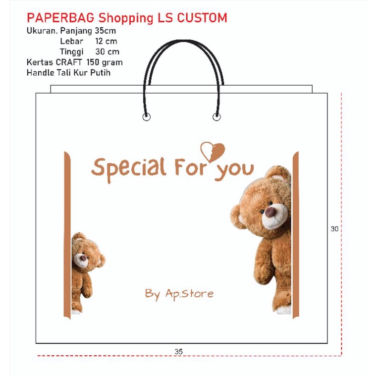 

Paperbag 35/30 white CUSTOM SABLON