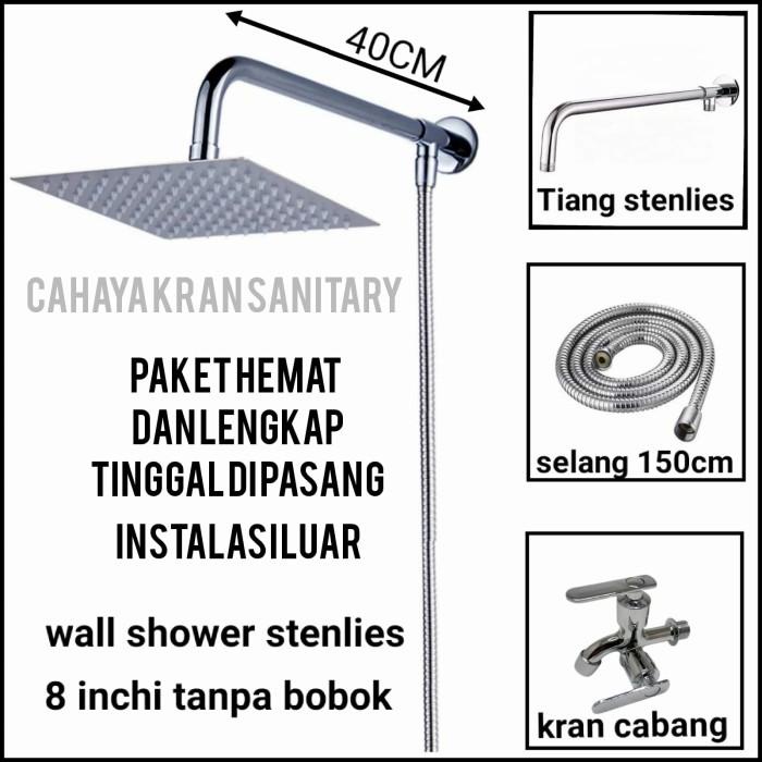 Shower Head Paket Hemat Head Shower Mandi Stenlies Head Shower Set/Kran Air Shower