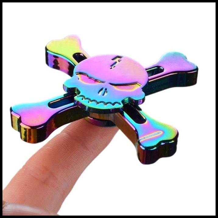 Metal Skull Fidget Spinner Rainbow Fidget Spinner Tengkorak